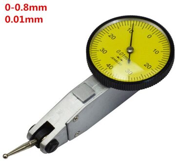 0-0.002Mm 8 Juwelen Hendel Indicator Analoge Display Dial Hendel Schokbestendig Dial Test Gauge Indicator Meter Wijzerplaat Micrometer 0-0.8Mm 0-0.8x0.01mm