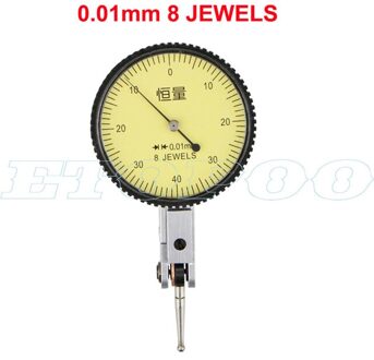 0-0.002Mm 8 Juwelen Hendel Indicator Analoge Display Dial Hendel Schokbestendig Dial Test Gauge Indicator Meter Wijzerplaat Micrometer 0-0.8Mm 0.01mm 8 jewels