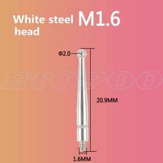 0-0.002Mm 8 Juwelen Hendel Indicator Analoge Display Dial Hendel Schokbestendig Dial Test Gauge Indicator Meter Wijzerplaat Micrometer 0-0.8Mm wit staal hoofd