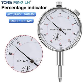 0.01Mm Precision Dial Indicator Gauge 0-10Mm Instrument Precisie Resolutie 0.01Mm Meting Wijzerplaat Indicator Tool