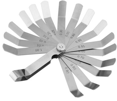 0.05-1.00mm Meetbereik Rvs Gebogen Voelermaat Heerser Lassen Inspectie Tool Voeler Meetinstrument