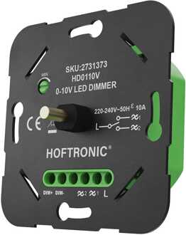 0/1-10V LED dimmer - Wisselschakeling - Instelbare minimale helderheid - Inclusief bevestigingsmateriaal Zwart