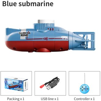 0.1 M/s 25 Minuten Mini Rc Submarine Afstandsbediening Boot Waterdicht Duiken Speelgoed Leuk Cadeau Voor Kinderen Jongens En Meisjes Jaar Blauw