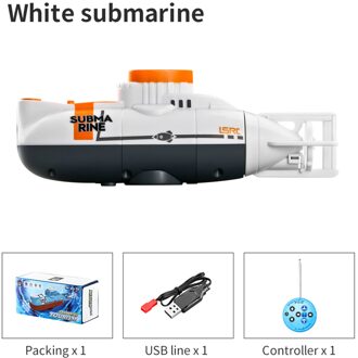 0.1 M/s 25 Minuten Mini Rc Submarine Afstandsbediening Boot Waterdicht Duiken Speelgoed Leuk Cadeau Voor Kinderen Jongens En Meisjes Jaar wit
