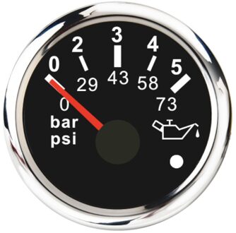 0-10 Bar 0-145 Psi Oliedrukmeter 0-5 Bar 0-73 Psi Voor vrachtwagen Boot Auto Olie Druk Meter Met Alarm BS 0-5Bar