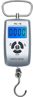 0-10Kg/5G 10-45Kg/10G Draagbare Mini Digitale Schaal Double Precision lcd Display Backlight Bagage Weegschaal Met Meetlint zilver groot ring