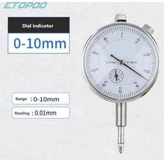 0-12.7Mm 25.4Mm Digitale Wijzerplaat Diepte Gage Met Harden Lichtmetalen Meetkop Dial Meters Diepte Indicator Meten instrument 10mm indicator