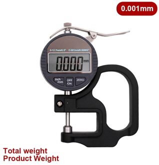 0-12.7Mm Meetinstrument Elektronische 0.01/0.001Mm Handheld Leather Test Lcd-scherm Papier Diktemeter Digitale dikte Gauge Precision 0.001mm
