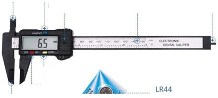 0-150 Mm Schuifmaat Digitale Elektronische Digitale Pachometer Koolstofvezel Vernier Gauge Micrometer Meten Voor Sieraden Mete zwart