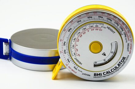 0-150Cm Aluminium Bmi Meetlint Bmi Body Tape Bmi Calculator Body Mass Tape geel