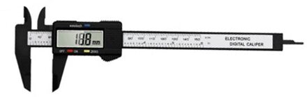 0-150Mm 6 Inch Lcd Digitale Elektronische Carbon Fiber Schuifmaat Metalen Micrometer Meten Hoge Sterkte schuifmaat zwart