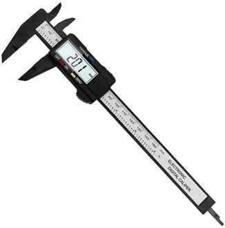 0-150Mm Lcd 150Mm Digitale Elektronische Carbon Fiber Schuifmaat Gauge Micrometer Model Precisie Schuifmaat zwart