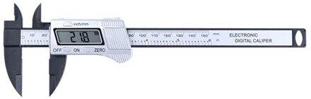 0-150Mm Plastic Lcd Liniaal Meten Gauge Elektronische Digitale Schuifmaat Houtbewerking Gadget Diepte Meting Zilver