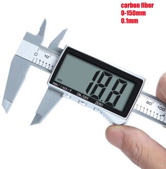 0-150Mm Rvs Hd Full Screen Elektronische Digitale Schuifmaat Groot Scherm Schuifmaat Nauwkeurige Meting Tool koolstofvezel