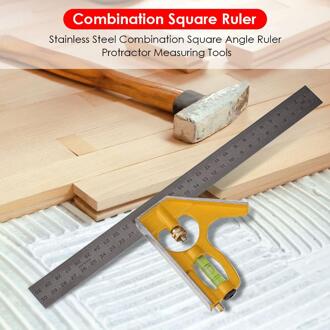 0-180 Graden Verstelbare Heerser Multifunctionele Gauge Combinatie Vierkante Hoek Heerser Rvs Meetinstrumenten