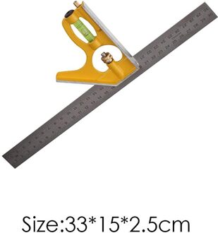 0-180 Graden Verstelbare Multi-functie Roestvrij Staal Combinatie Vierkante Hoek Heerser Gradenboog Meetinstrumenten