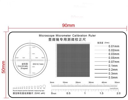 0.1Mm Microscoop Professionele Micrometer Kalibratie Film Lijn Breedte Deeltje Diameter Meting Zachte Heerser