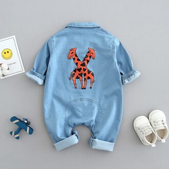 0-2 Jaar Oude Baby Kleding, Lente, Zomer En Herfst, lange Mouwen Baby Jongens Jumpsuits, Cowboy Klimmen Kleding. Marineblauw / 80cm