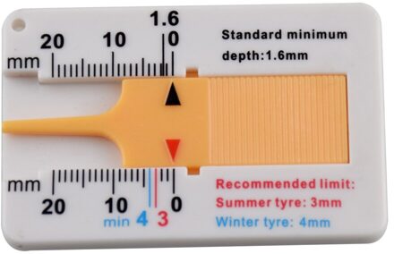 0-20 Mm Auto Tyre Tread Depthometer Diepte Indicator Gauge Gage Motorfiets Trailer Van Wiel Meten Tool Tire reparatie Tools