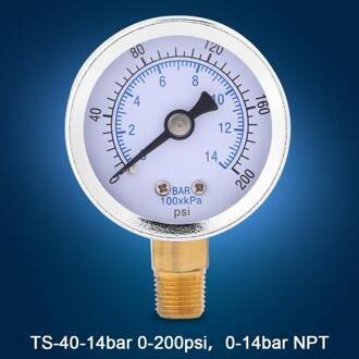 0-200psi 0-14bar Tyre Pressure Meter 40 Mm Dial Meter 1/8 Vacuüm Gauge Meten