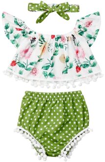 0-24 M 3 PCS Pasgeboren Baby Meisje Kleding Top Romper Jumpsuit + Shorts + Hoofdband Outfit Set 18m