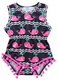 0-24 M Baby Jongen Meisje Shark Romper Pasgeboren Tassel Jumpsuit Outfit Set Kleren 18m