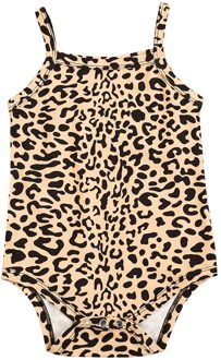 0-24M Baby Zomer Kleding Meisjes Jongens Toevallige Romper Kaki Luipaard Gedrukt Patroon Boothals Mouwloze Junmpsuits 6m