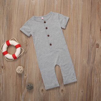 0-24M Newborn Kids Baby Boy Girl Romper Button Bodysuit Jumpsuit Infant Playsuit Outfits One-piece Grijs / 0 to 6M