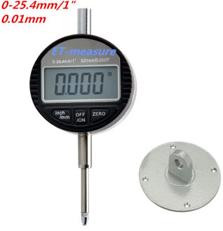 0-25.4mm Digitale Meetklok 0-12.7mm/0.5 ''0.01 Met Mini Magnetic Base magneet standhouder Gauge Remklauw Meetinstrumenten 0-25.4mm indicator