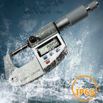 0-25 Mm 0.001 Mm IP65 Waterdichte Digitale Micrometer 25 Mm Buiten Micrometer Remklauw Diktemeter Elektronische Micrometer