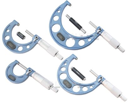 0-25Mm, 25-50Mm, 50-75Mm, 75-100Mm Buiten Micrometer Set Ratchet Stop Type 4 Stks/set 0-100Mm Dikte Gauge Meetinstrumenten