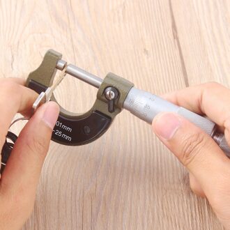 0-25Mm Metalen Micrometer 0.01Mm Meetinstrument Auto Werk Toolroom Gauge Heerser Evenwichtige Frame Vingerhoed Schuifmaat Meten instrument