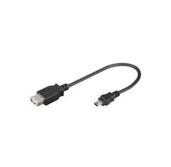 0.2m USB 2.0 USB-kabel 0,2 m USB A Mini-USB B Zwart