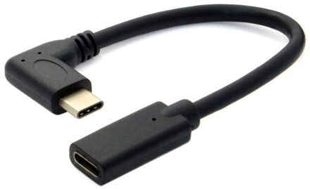 0.3 Meter Omkeerbaar Type C Usb 3.1 90 Graden Man Naar USB-C Vrouwelijke Extension Data Kabel Extender Cord Universele