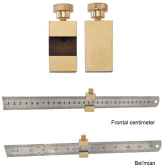 0-30Cm Stalen Liniaal Messing Locator Positionering Blok Houtbewerking Hoek Kraspen Gebruik Conveninently En Bediening Eenvoudig