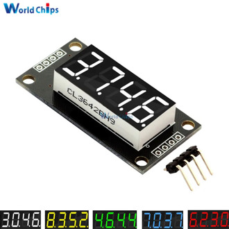 0.36 Inch 0.36" 4-Digit Red/Green/Yellow/Blue/White LED Display Tube Decimal 7 Segments TM1637 Module For Arduino size 30x14mm