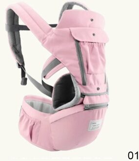 0-36M Pasgeboren Ademend Ergonomische Draagzak Heupdrager Draagzak Facing Kangoeroe Baby Wrap Taille Voor Mama Roze