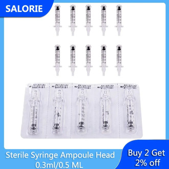 0.3ml/0.5 ML Disposable Sterile Syringe Ampoule Head for Hyaluronic Pen Atomizer Injection Gun Lip Filler Injection Anti Wrinkle