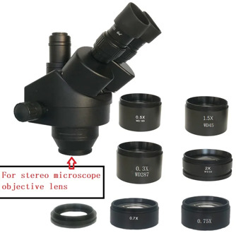 0.3X 0.5X 0.7X 0.75X 1X 1.5X 2.0X Auxiliary Objective Lens for Zoom Stereo Microscope Thread 48mm for trinocular microscopio