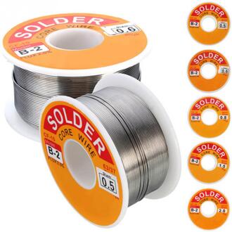 0.5/0.6/0.8/1.0/1.2/1.5/2Mm 100G/Roll 63/37 Tin lood Rosin Core 2% Flux Reel Lassen Lijn Soldeer Schoon Rosin Core ~ 1.5mm