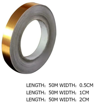 0.5/1/2*5000cm Silver/Gold Adhesive Floor Tile Strip Seam Sticker Waterproof Wall Gap Sealing Tape Copper Foil Tape