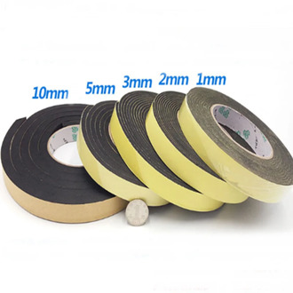0.5-10mm thick 10mm-100mm width EVA black Strong adhesion sponge foam rubber tape anti-collision seal strip