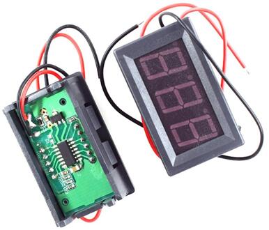 0.56 Inch Dc 2.5V-40.0V 2-Draads Voltage Meter Monitor Tester Hoofd Led Digitale Voltmeter Met omgekeerde Polariteit Bescherming rood