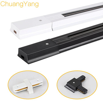0.5M/1M Track Light Rail connectors T track Aluminum Rail For 2 wire LED Rail Ceiling Track Lamps Spot Lights For Shop Store