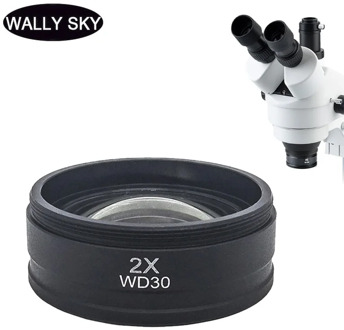 0.5X 2X Barlow Lens Objective Microscope Auxiliary Objective Lens Mounting Thread 42mm 48mm 50mm 52mm Working Distance 30/160mm