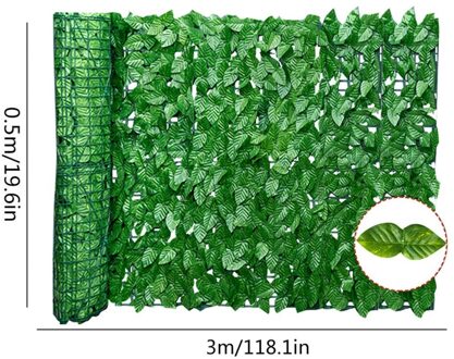 0.5X3M Kunstmatige Ivy Privacy Hek Scherm Kunstmatige Hagen Hek En Faux Ivy Vine Leaf Decoratie Voor Outdoor decor Tuin