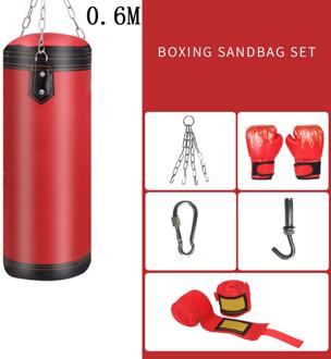 0.6M/0.8M/1M Boksen Tas Sport Fitness Training Apparatuur Kickboxing Muay Thai Lege Bokszak met Handschoenen Karabijnhaak
