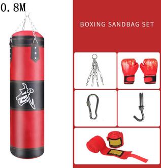 0.6M/0.8M/1M Boksen Tas Sport Fitness Training Apparatuur Kickboxing Muay Thai Lege Bokszak met Handschoenen Karabijnhaak