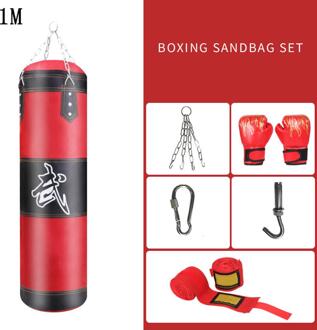 0.6M/0.8M/1M Boksen Tas Sport Fitness Training Apparatuur Kickboxing Muay Thai Lege Bokszak met Handschoenen Karabijnhaak