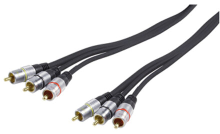 0.75m 3xRCA M/M 0.75m 3 x RCA 3 x RCA Zwart component videokabel (YPbPr)